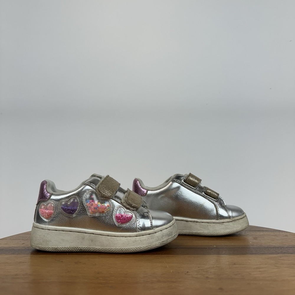 Little Kids Girls Steve Madden Telectra Silver Metallic Sneakers Shoes Size 9 C
